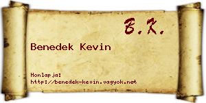 Benedek Kevin névjegykártya
